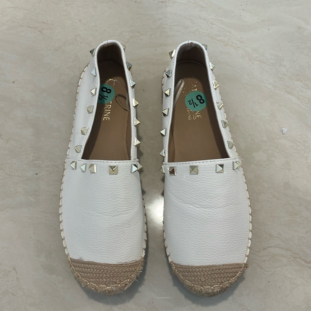 White Espadrille Studded Espadrilles